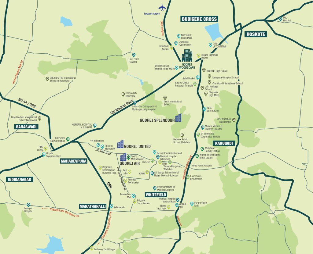 godrej woodscapes location map