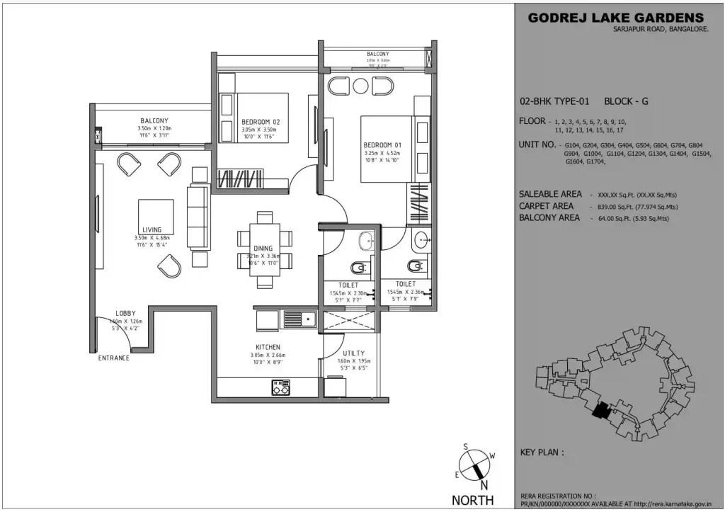 Godrej Lake Gardens 2 BHK Floor Plan